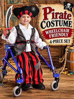 What a Character! Pirate Costume Wheelchair Friendly 4-Piece Set! Pirate Costume